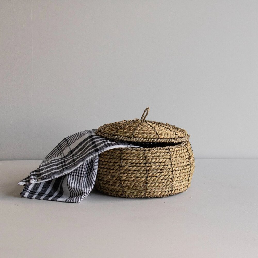 NWT Lina Natural Woven Canister Storage Container